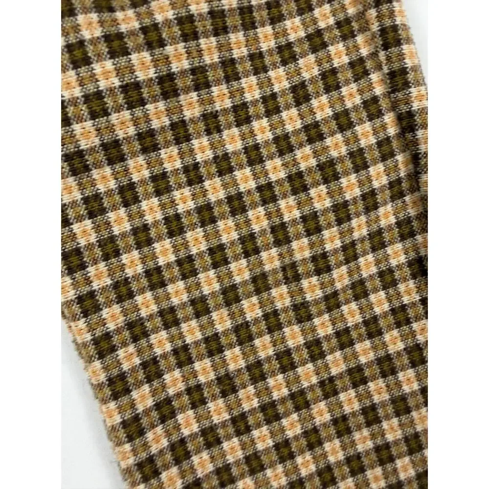 Zara Kids Plaid Flare Pants Brown Mustard Check 4-5 Years